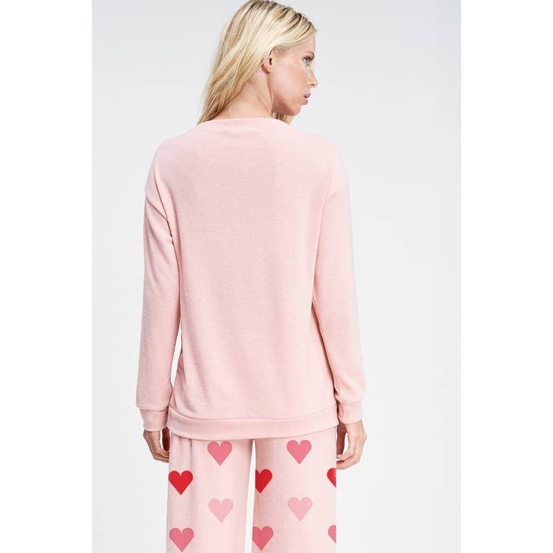 Heart's All Over Loungewear Set - Pink