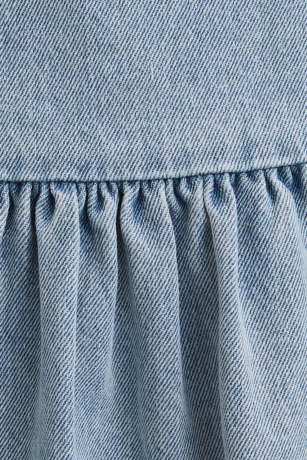 Boat Neck Sleeveless Low Waist Denim Dress: Light Denim
