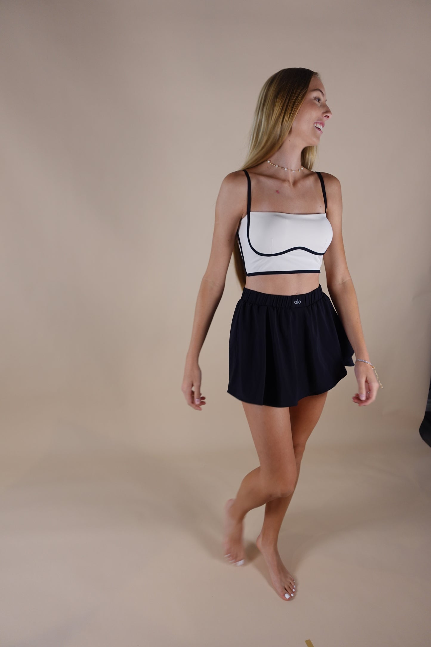 Calie Tank - cream & black