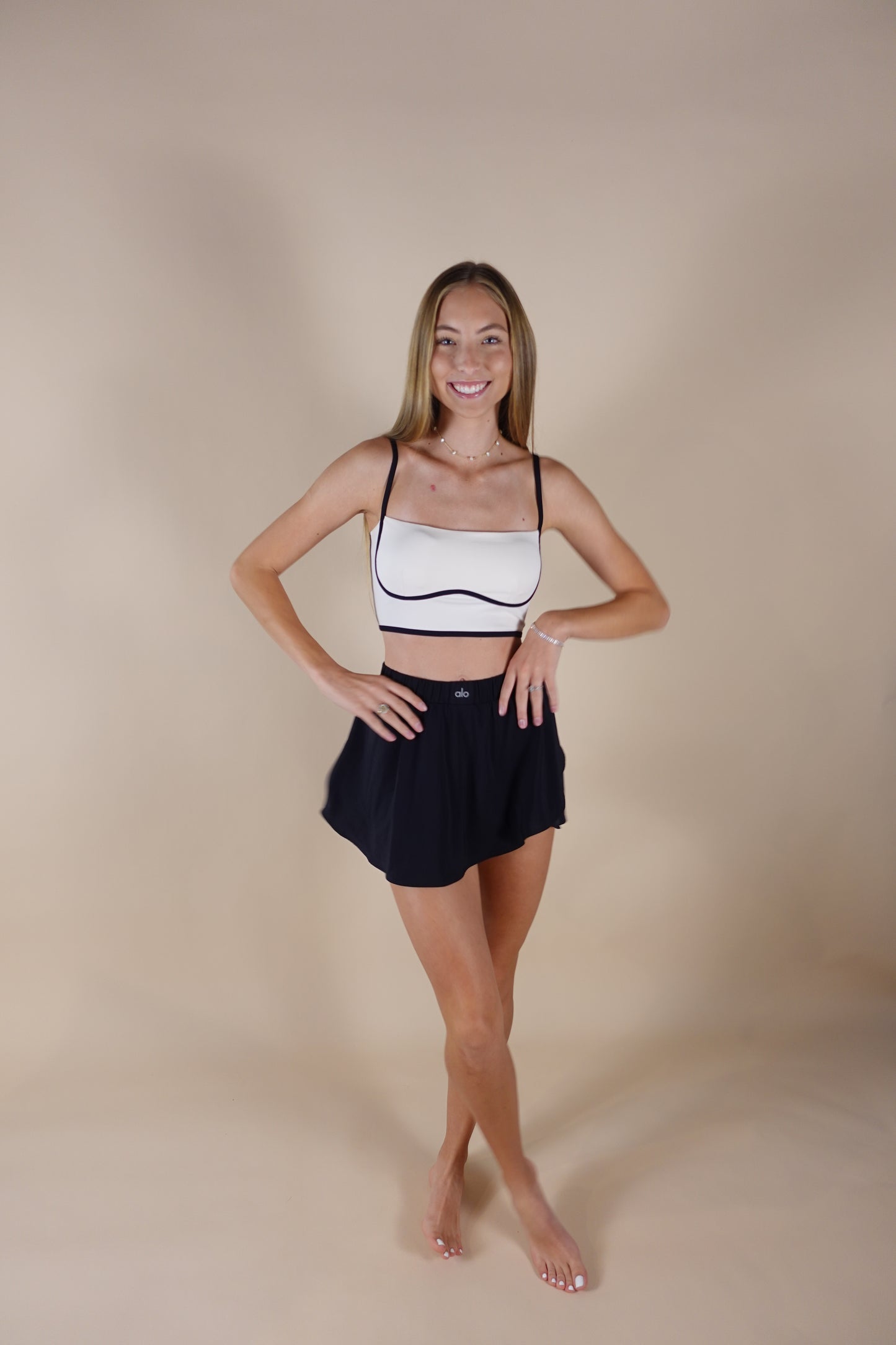 Calie Tank - cream & black