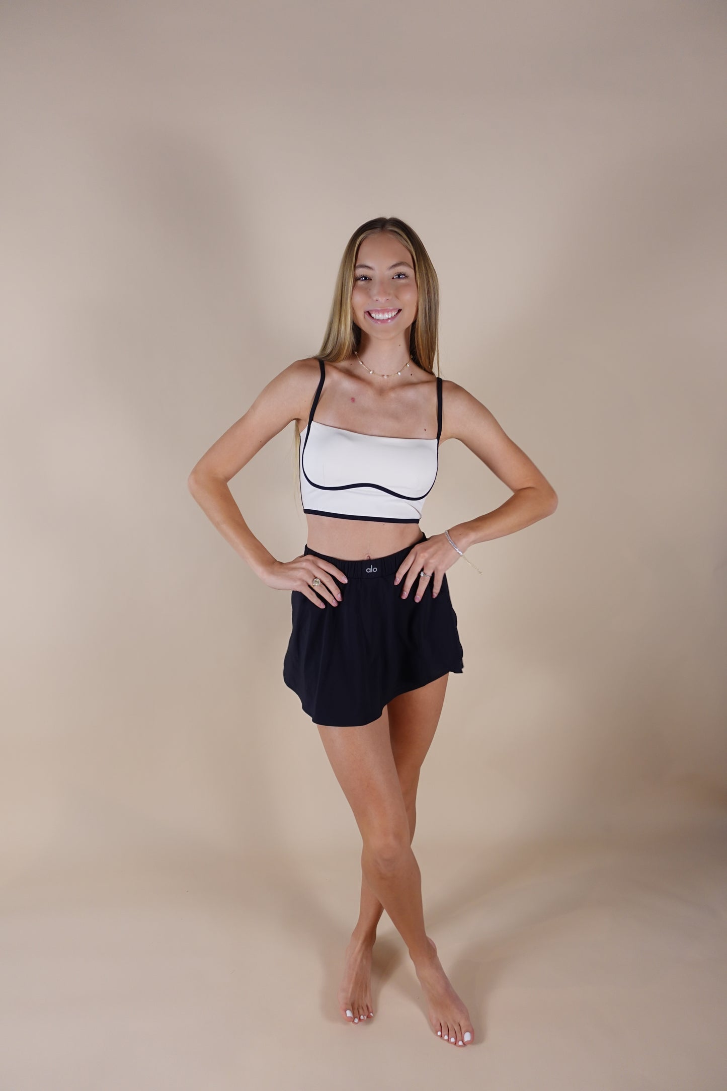 Calie Tank - cream & black