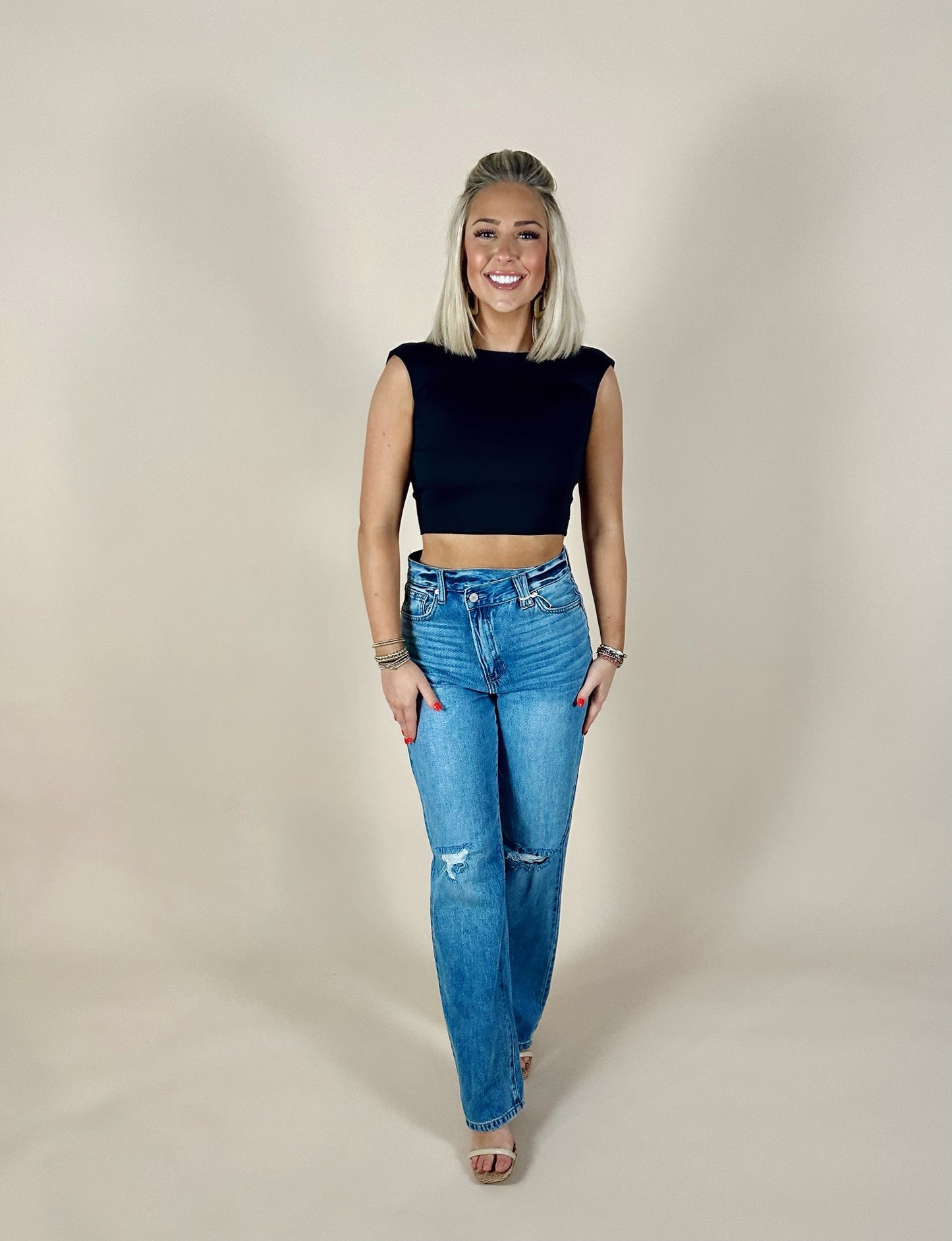Tie Back Top - Black