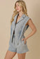 Blazer Style Denim Romper
