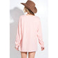 Ace Of Cherries heart print triblend oversized top - Blush