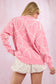 Hearts Thread Embroidered Sweater - Candy Pink