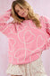 Hearts Thread Embroidered Sweater - Candy Pink