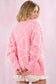 Hearts Thread Embroidered Sweater - Candy Pink