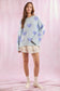 3D Multi Color Hearts Oversized Sweater - Baby Blue Multi