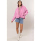 Quilted Puffer Jacket: Pink