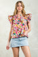 Flutter Sleeve Floral Top