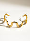 Felix 18K Gold Non-Tarnish Wavy Bold Statement Bracelet: Yellow Gold