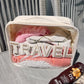 Travel Clear XL Makeup Bag - Beige w/ Rolled Patches