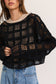 Boat Neck Crochet Top: Black