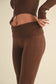 Foldover Flare Knit Sweater Pants: Chocolate