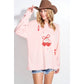 Ace Of Cherries heart print triblend oversized top - Blush
