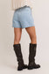 Pleated Denim Shorts: Light Denim