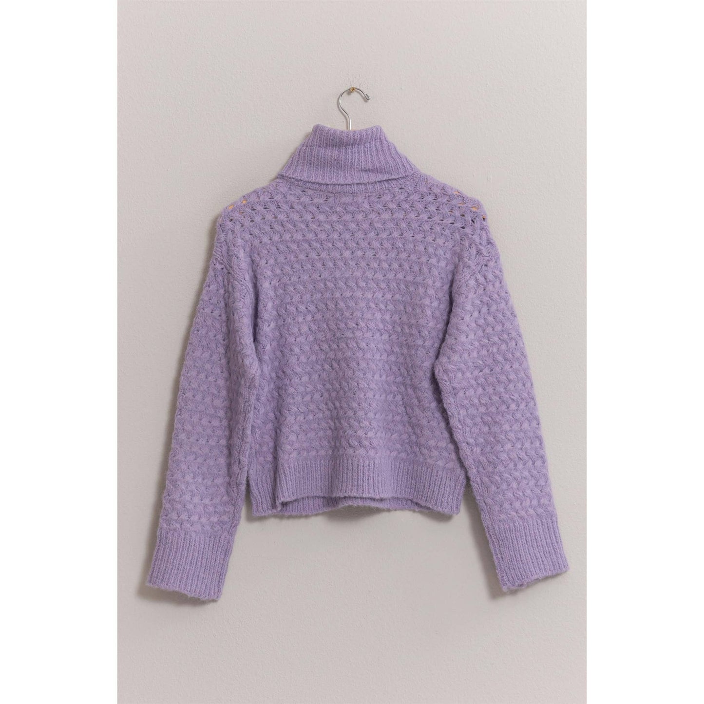 Turtleneck Sweater: Lavender