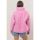Quilted Puffer Jacket: Pink