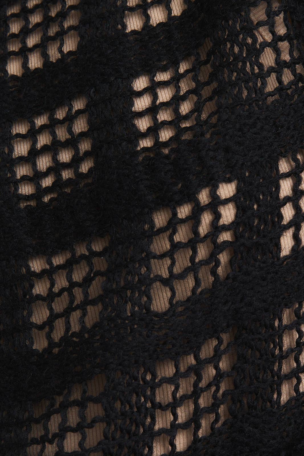 Boat Neck Crochet Top: Black