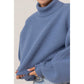 Turtleneck Cropped Sweater: Gray Blue