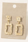 Baguette Pave Rectangle Dangle Earrings: Gold