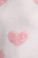 Round Neck Long Sleeve Heart Sweater: Cream & Pink