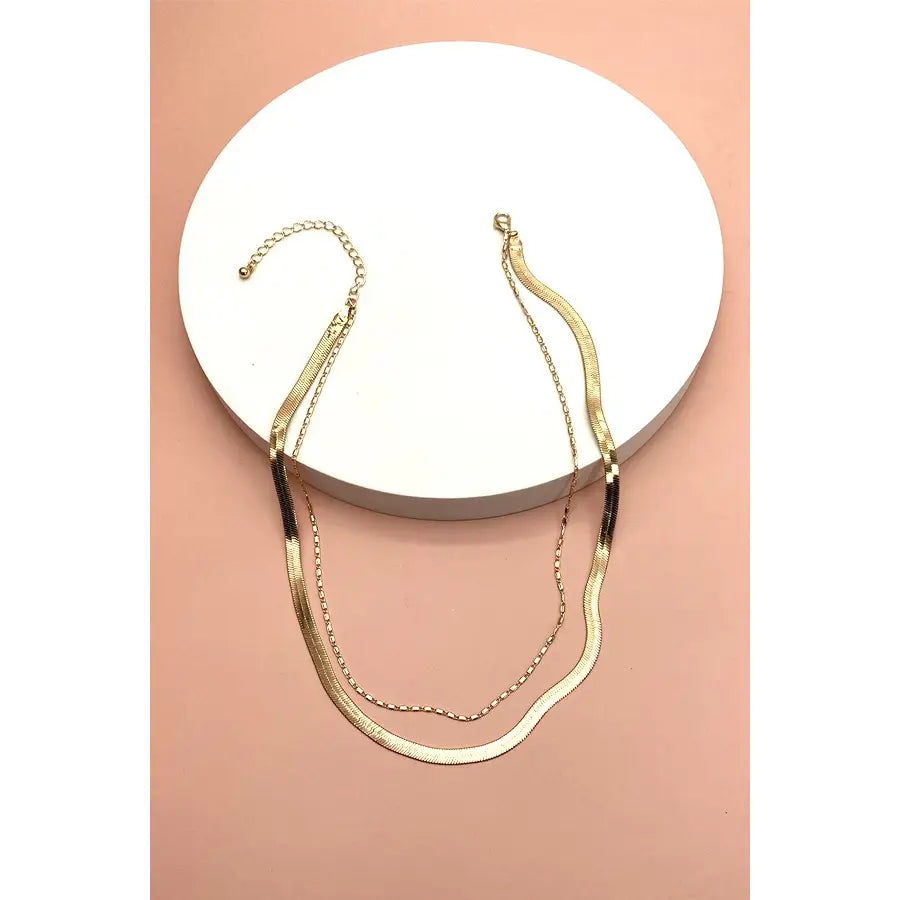 Sara Double Chain Necklace - Gold