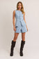 Pleated Denim Shorts: Light Denim