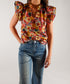 Flutter Sleeve Floral Top