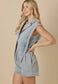 Blazer Style Denim Romper