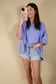 French Terry Semi Crop Top - Periwinkle