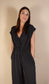 Reservable Textured Jumpsuit - Charcoal