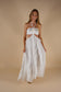 Rosette Detail Cut-Out Ruffled Maxi Dress - White