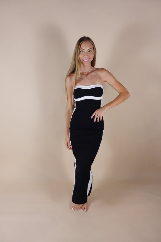 Lexi Maxi Dress - Black & White