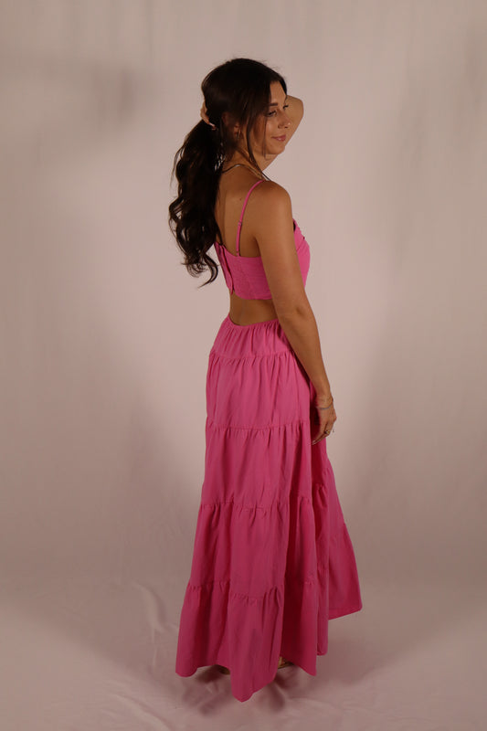 Tiered Maxi Dress - Pink