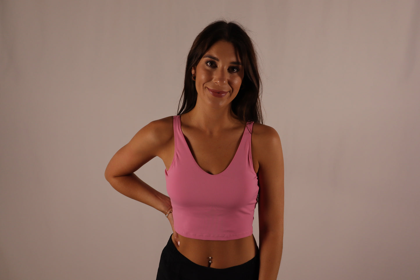 Aligned Cropped Tank - Cream or Pink ￼