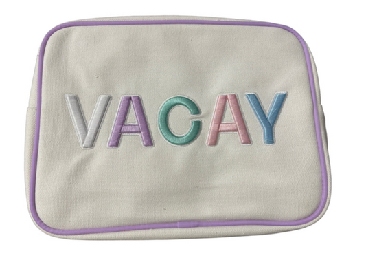 Canvas Embroidered Vacay Bag - XL