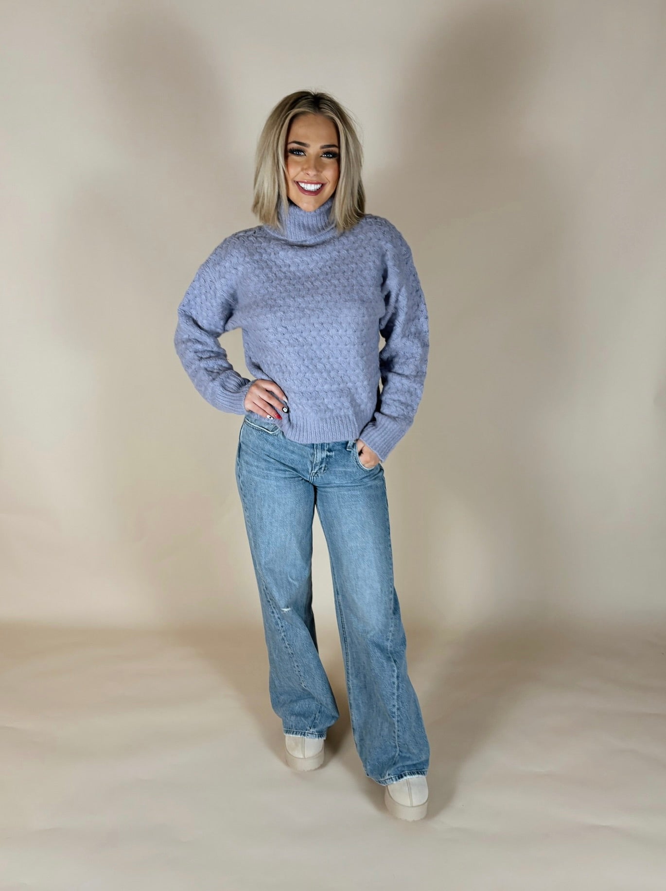 Turtleneck Sweater: Lavender