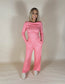Boat Neck Top And Pants Set: Pink