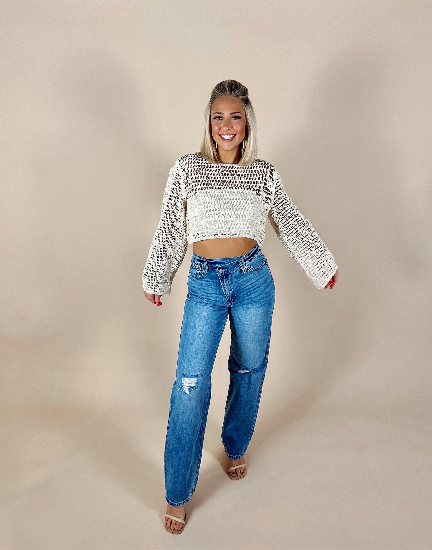 Rylee Sweater Top - Cream