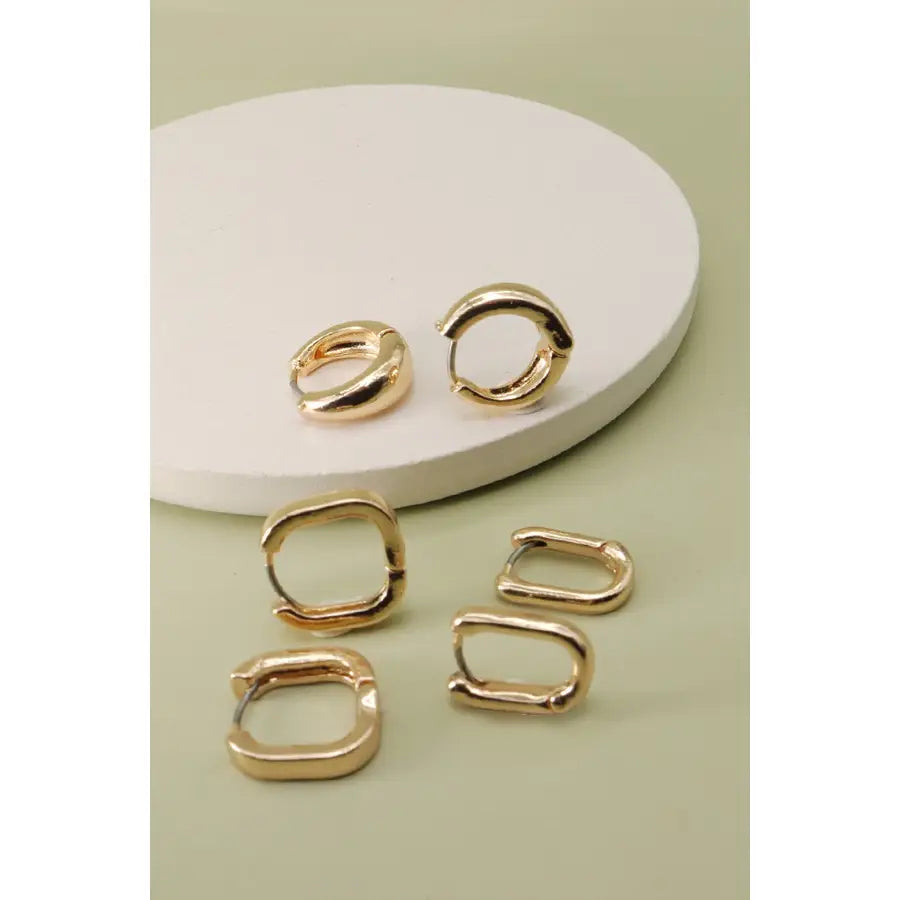 Mindy Hoop Earring Sets - Gold