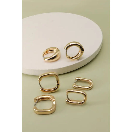 Mindy Hoop Earring Sets - Gold