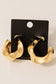 Dipped Twisted Square Tube Hoop Earrings: Gold