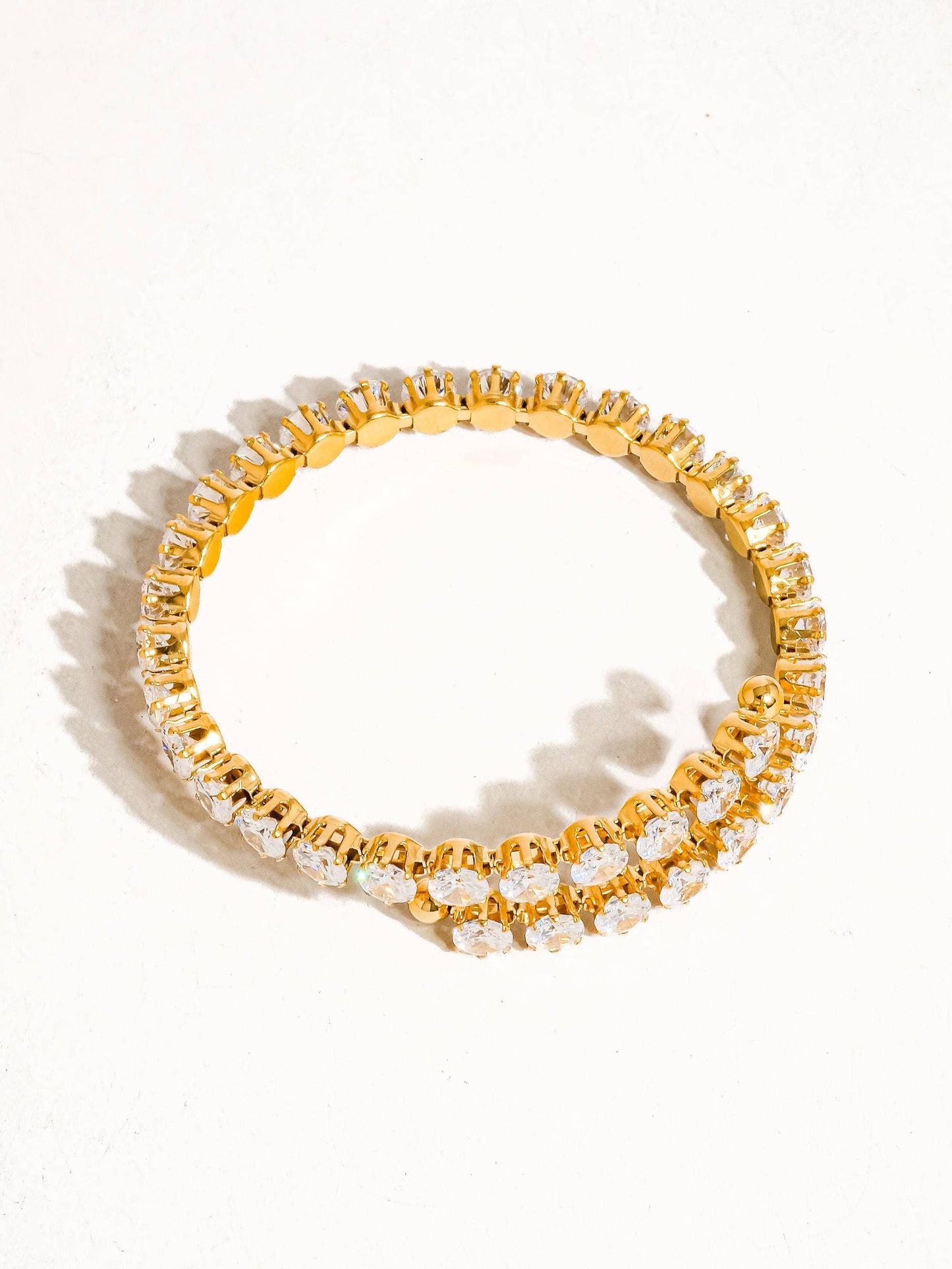 Maelys 18K Gold Non-Tarnish CZ Glam Bracelet: Yellow Gold