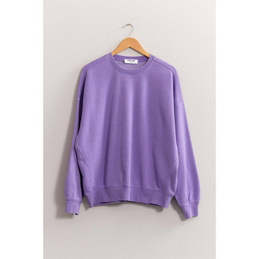 Crewneck Long Sleeve Sweatshirt: Lavender