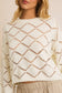 Open Knit Sweater: Cream
