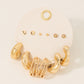 Stud & Hoop Earrings Set - Gold