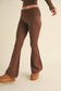 Foldover Flare Knit Sweater Pants: Chocolate