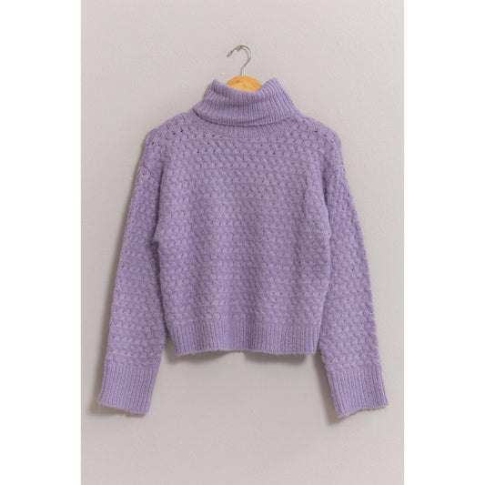 Turtleneck Sweater: Lavender