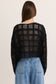 Boat Neck Crochet Top: Black